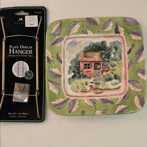 Charming Green and Purple Scenic Plate
